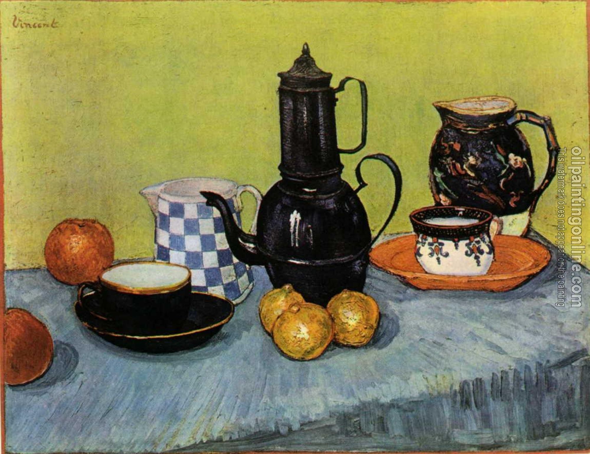 Gogh, Vincent van - Still Life, Blue Enamel Coffeepot, Earthenware and Fruit